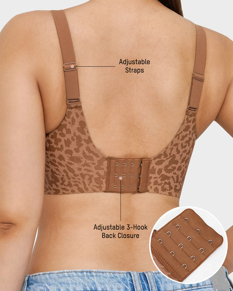 Soutien Decote em V Sem Aros Estilo Leopardo