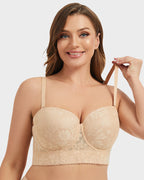 Soutien Longline Sem Alças com Aros e Renda Suave