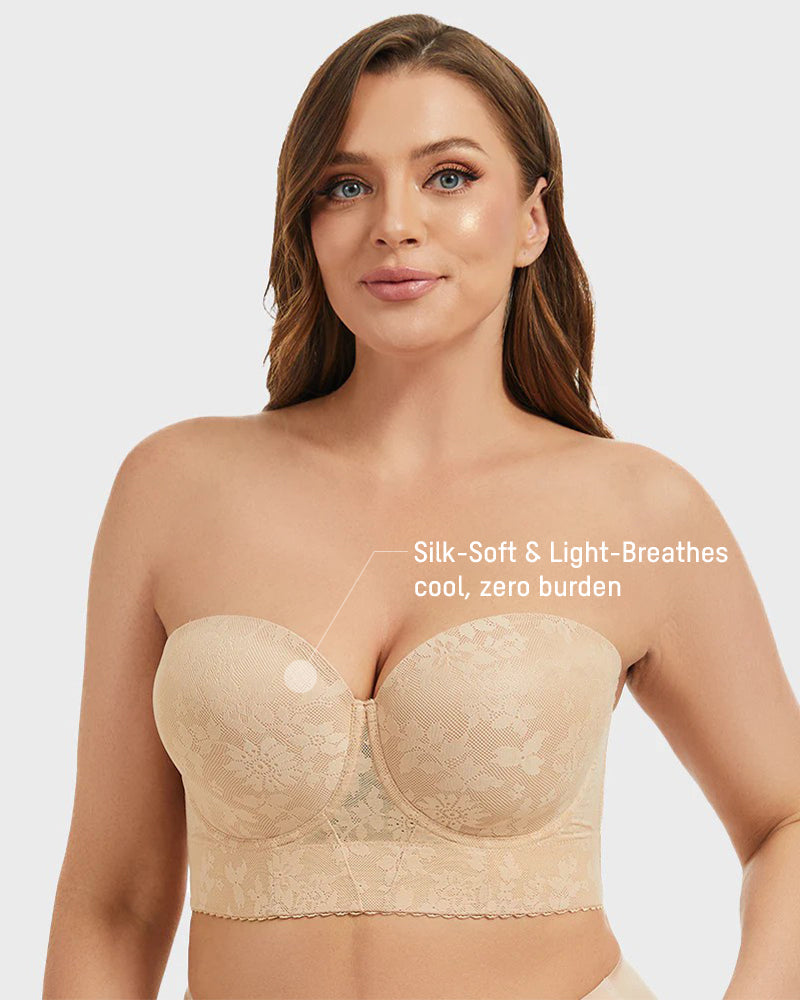 Soutien Longline Sem Alças com Aros e Renda Suave