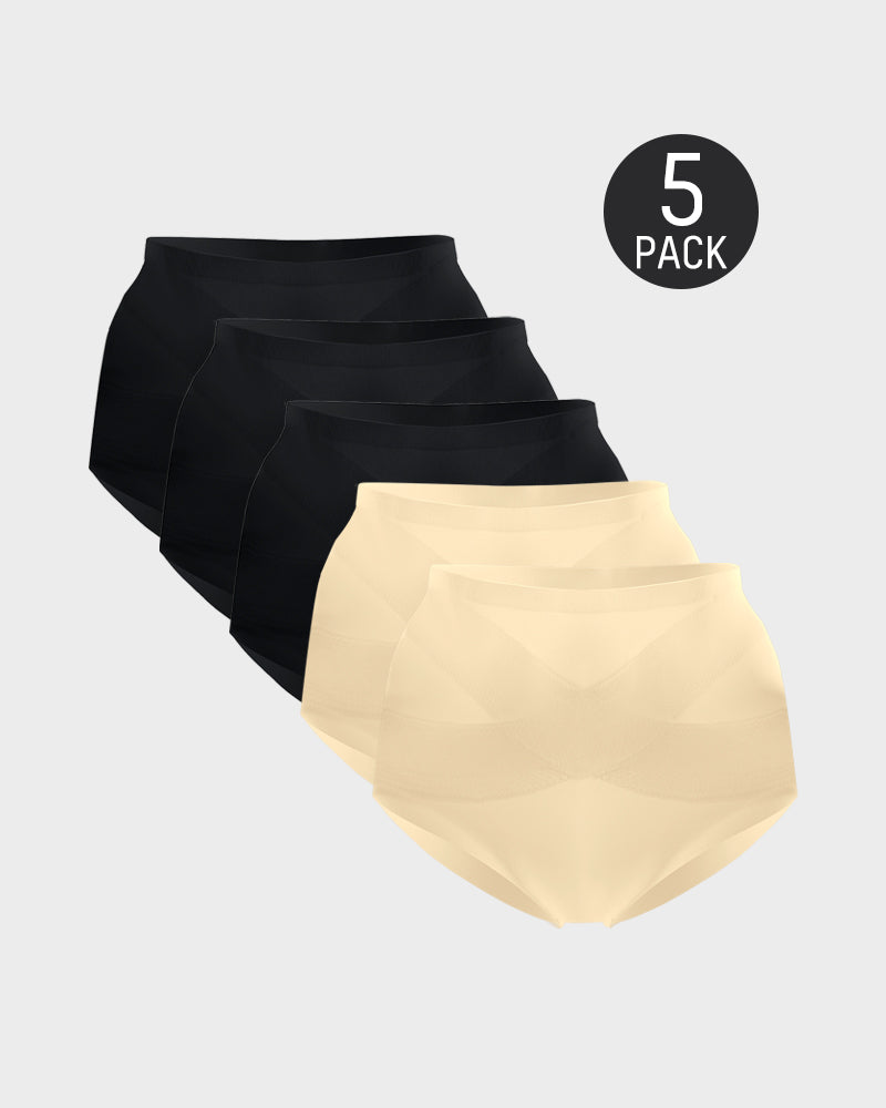 Cuecas Modeladoras Sem Costuras de Cintura Alta (Pack 5)
