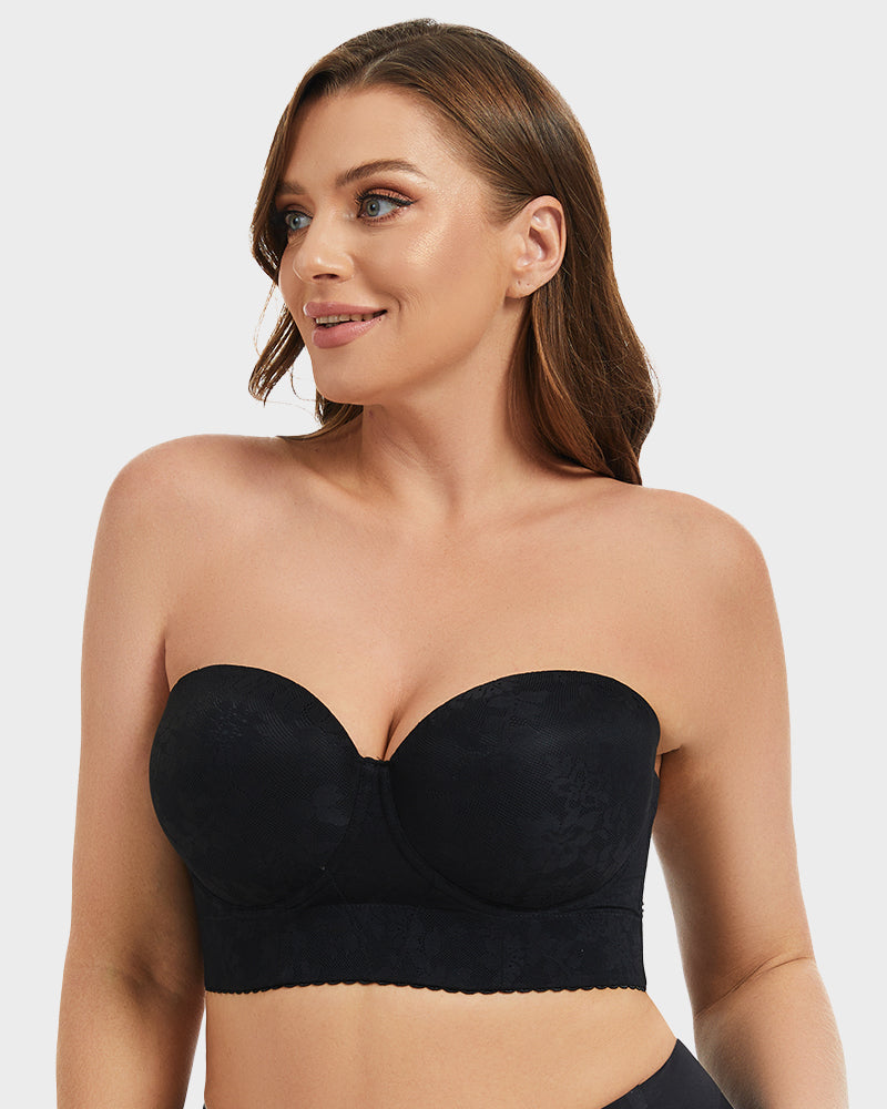 Soutien Longline Sem Alças com Aros e Renda Suave
