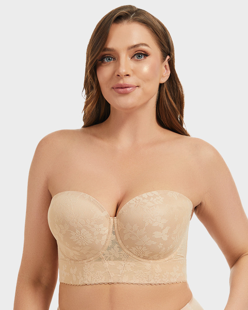 Soutien Longline Sem Alças com Aros e Renda Suave