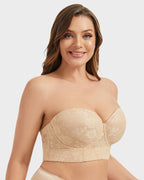Soutien Longline Sem Alças com Aros e Renda Suave