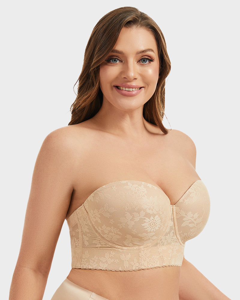 Soutien Longline Sem Alças com Aros e Renda Suave