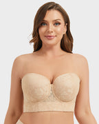 Soutien Longline Sem Alças com Aros e Renda Suave
