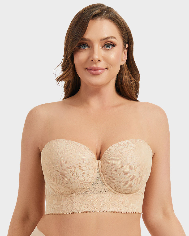 Soutien Longline Sem Alças com Aros e Renda Suave