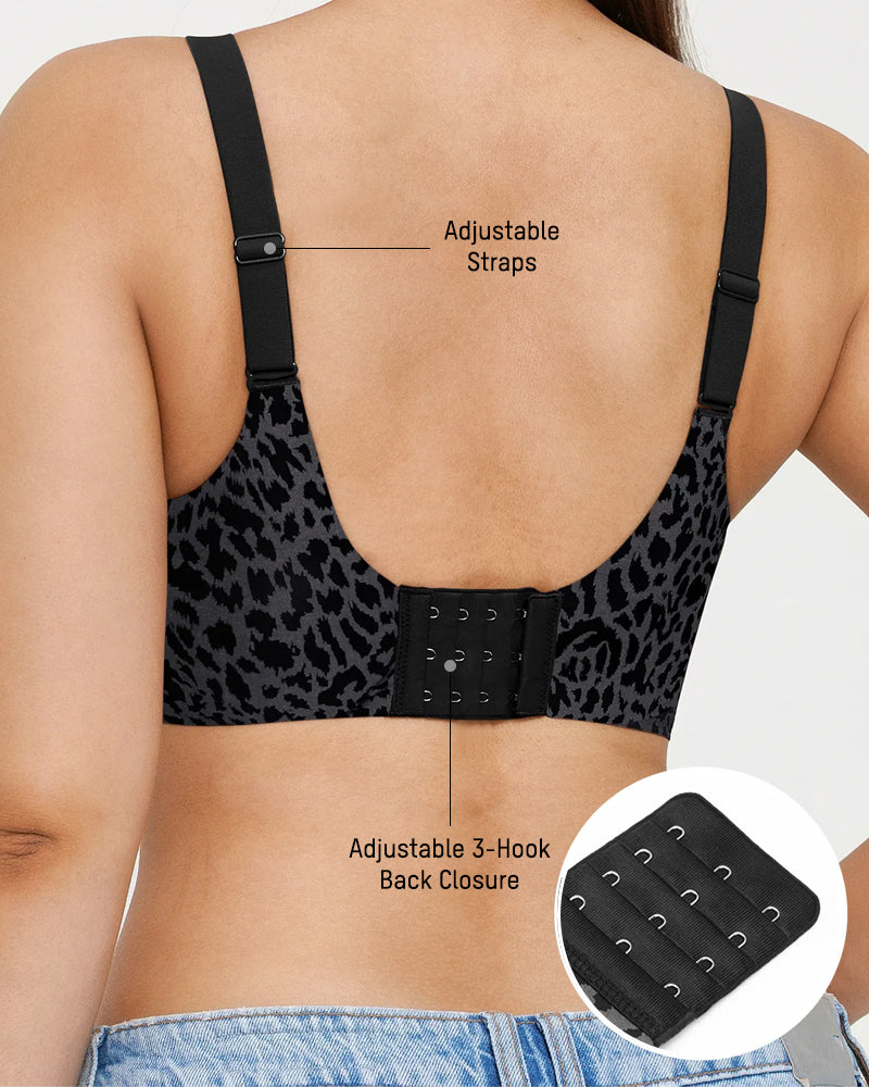 Soutien Decote em V Sem Aros Estilo Leopardo