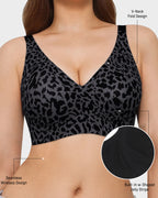 Soutien Decote em V Sem Aros Estilo Leopardo
