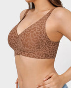 Soutien Decote em V Sem Aros Estilo Leopardo
