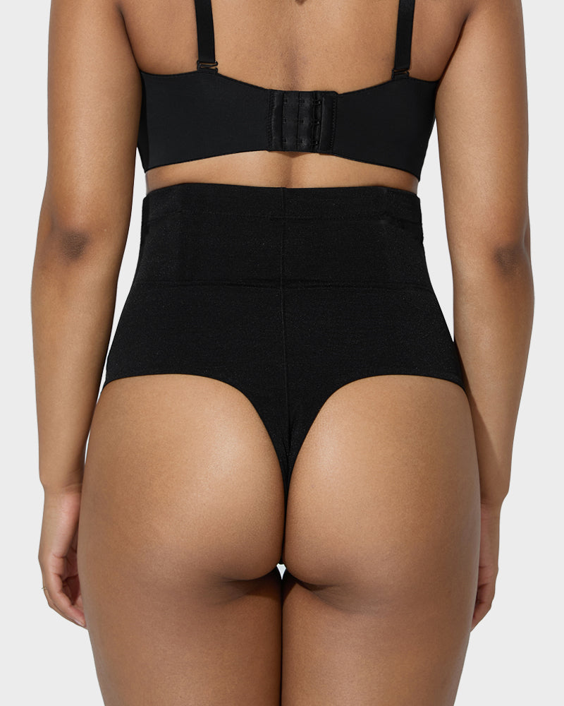 Tanga Modeladora de Malha com Cintura Alta e Cruzada